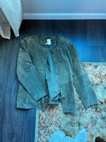 Vintage 90s Coldwater Creek Olive Green Suede Leather Jacket|8